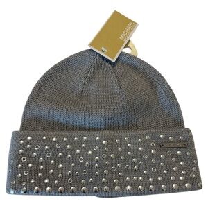 Michael Michael Kors Gray Beanie with Studs NWT